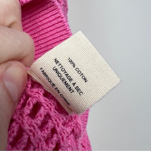 Ulla Johnson Delaney Pink Knit Puff Sleeve Top - Picture 9 of 9